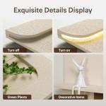 3D Textured LED Neutral Wall Art Decor for Living Room, Large Modern Minimalist Beige Sandstone Vertical Artwork for Walls, Cozy Home Lighted Wall Decor for Hallway, Dining Room, Bedroom, Office