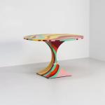 Creative fiberglass painted twist coffee table household residential living room colorful graffiti table