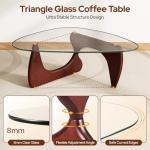 ARVORA Modern Glass Coffee Table, Mid Century Triangle Coffee Table for Living Room Bedroom Reception Office Tables
