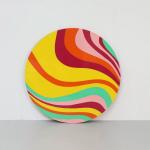 Creative fiberglass painted twist coffee table household residential living room colorful graffiti table