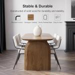 homary 70.9" Japandi Oval Dining Table for 6, Modern Pine Wood Dininer Table for Dining Room, Kitchen, Living Room Mesas de Comedor, Easy Clean