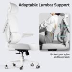 TRALT Office Chair Ergonomic Desk Chair, 330 LBS Home Mesh Office Desk Chairs with Wheels, Comfortable Gaming Chair, High Back Office Chair for Long Hours (White White)