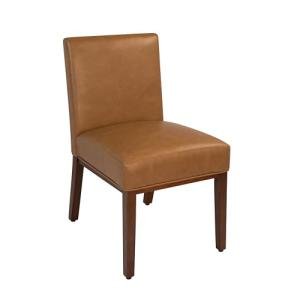 HomePop Kolbe Dining Chair - Carmel Faux Leather，19.5" Seat Height, Ideal for 29-31 Inch Tables (Single Pack)