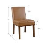 HomePop Kolbe Dining Chair - Carmel Faux Leather，19.5" Seat Height, Ideal for 29-31 Inch Tables (Single Pack)