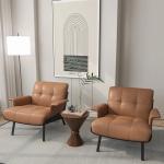 Designer Italian Simple Chair Balcony Bedroom Ergonomic Brown Chair Stretch Comy Cadeiras De Sala De Estar Nordic Furniture