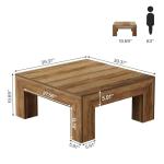 Tribesigns 39.4-Inch Square Coffee Table for Living Room, Farmhouse All MDF Accent Center Cocktail Table with Sturdy Wooden Legs, Easy Assembly, Rustic Brown