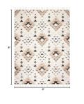 SAFAVIEH Moroccan Tassel Shag Collection Area Rug - 8' Square, Ivory & Brown, Boho Design, Non-Shedding & Easy Care, 2-inch Thick Ideal for High Traffic Areas in Living Room, Bedroom (MTS688A)