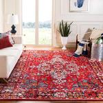 SAFAVIEH Vintage Hamadan Collection Area Rug - 8' x 10', Red & Multi, Oriental Traditional Persian Design, Non-Shedding & Easy Care, Ideal for High Traffic Areas in Living Room, Bedroom (VTH222A)