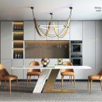 Hot Sales Italian Contemporary Luxury Design Dining Table Dining Room Furniture Restaurant Customized Dining Table And Chairs Se