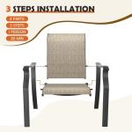 Patio Dining Chairs Set of 4, High Back Wide Seat Outdoor Furniture Chairs with All Weather Breathable Textilene, for Lawn Gard