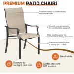 Patio Dining Chairs Set of 4, High Back Wide Seat Outdoor Furniture Chairs with All Weather Breathable Textilene, for Lawn Gard