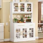 71'' Tall Kitchen Pantry Cabinet with Microwave Stand