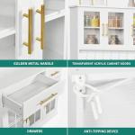 71'' Tall Kitchen Pantry Cabinet with Microwave Stand