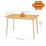 HOOBRO Dining Table, Bamboo Dining Room Table for 4-6, 47.2" Rectangle Kitchen Table, Easy to Assemble, for Dining Room, Living Room, Office, Kitchen, Apartment, Natural YL120CZ01