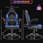 Sweetcrispy Computer Gaming Desk Chair - Ergonomic Office Executive Adjustable Swivel Task PU Leather Racing Chair with Flip-up Armrest for Adults, Kids, Men, Girls, Gamer, Black Blue