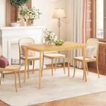 HOOBRO Dining Table, Bamboo Dining Room Table for 4-6, 47.2" Rectangle Kitchen Table, Easy to Assemble, for Dining Room, Living Room, Office, Kitchen, Apartment, Natural YL120CZ01