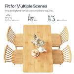 HOOBRO Dining Table, Bamboo Dining Room Table for 4-6, 47.2" Rectangle Kitchen Table, Easy to Assemble, for Dining Room, Living Room, Office, Kitchen, Apartment, Natural YL120CZ01