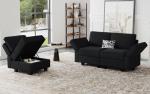 Belffin Modular Loveseat Sofa Couch with Storage Seats Velvet 2 Seater Love Seats for Small Spaces Black