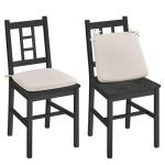 VASAGLE Wooden Dining Chairs, Set of 2, Kitchen and Dining Room Chairs, Removable Cushion, Curved Back, Each Supports 264 lb, Ebony Black UKDC150B01
