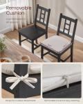 VASAGLE Wooden Dining Chairs, Set of 2, Kitchen and Dining Room Chairs, Removable Cushion, Curved Back, Each Supports 264 lb, Ebony Black UKDC150B01