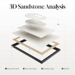 Large 3D Textured Framed Abstract Wall Art for Living Room, 3 Piece Modern Paintings Artwork for Walls, Black White Brown Geometric Sandstone Texture Pictures for Hallway Office Home Decor 24x36 In