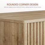 Fluted Lift Top Coffee Table with Hidden & Open Storage, Rectangle Modern Coffee Table for Living Room, Smooth Hydraulic Lift, Large Capacity, Safe Round Corner Easy to Clean, Vertical Grain-Natural