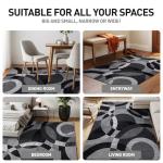 Rugshop Contemporary Abstract Circles Perfect for high Traffic Areas of Your Living Room,Bedroom,Home Office,Kitchen Area Rug 7'10" x 10'2" Gray