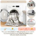 BESTSWEETIE 9x12 Area Rugs for Living Room Washable Moroccan Farmhouse Neutral Geometric Low Pile Non-Slip Soft Print Pattern Rug for Bedroom Kitchen Dining Room Entryway Black/Brown