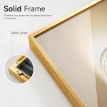 Framed Modern Luxury Gold Wall Art, Set of 3 Piece Contemporary Paintings Artwork for Walls, Golden Prints Pictures with Gold Frame, Wall Decor for Living Room, Hallway, Bedroom, Office 16x24 Inch