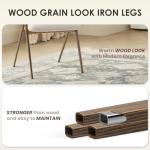 COLAMY Dining Chairs Set of 2, Modern Fabric Upholstered Dining Room Kitchen Side Chairs with Open Back and Padded Seat for Living Room/Restaurant/Cafe, Beige