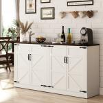 Sideboard Buffet Cabinet with Storage, 65’’ Large Farmhouse Buffet Table Coffee Bar Cabinets, Modern Accent Cabinet