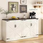 Sideboard Buffet Cabinet with Storage, 65’’ Large Farmhouse Buffet Table Coffee Bar Cabinets, Modern Accent Cabinet