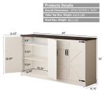 Sideboard Buffet Cabinet with Storage, 65’’ Large Farmhouse Buffet Table Coffee Bar Cabinets, Modern Accent Cabinet