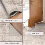 Hazo Haus Farmhouse Area Rugs for Living Room - 8x10 Washable Modern Abstract Rug for Bedroom, Dining Room Under Table, Home Office, Soft Washable & Stain Resistance (Beige & Peach)