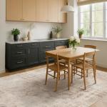 Hazo Haus Farmhouse Area Rugs for Living Room - 8x10 Washable Modern Abstract Rug for Bedroom, Dining Room Under Table, Home Office, Soft Washable & Stain Resistance (Beige & Peach)