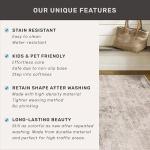 Hazo Haus Farmhouse Area Rugs for Living Room - 8x10 Washable Modern Abstract Rug for Bedroom, Dining Room Under Table, Home Office, Soft Washable & Stain Resistance (Beige & Peach)