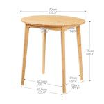 HOOBRO Bamboo Dining Table, Round Dining Table for 2, 27.5" Kitchen Table for Small Space, Writing Table, Easy to Assemble, for Dining Room, Living Room, Office, Kitchen, Apartment, Natural YL71CZ01G1