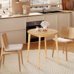 HOOBRO Bamboo Dining Table, Round Dining Table for 2, 27.5" Kitchen Table for Small Space, Writing Table, Easy to Assemble, for Dining Room, Living Room, Office, Kitchen, Apartment, Natural YL71CZ01G1