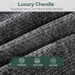 MONVANE Modular Sectional Cloud Couch for Living Room - 130'' 4 Seater Convertible Chenille Couches Set with Ottoman, No Assembly Compression Sofas, Comfy Floor Sofa with Memory Foam, Dark Grey