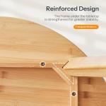 HOOBRO Bamboo Dining Table, Round Dining Table for 2, 27.5" Kitchen Table for Small Space, Writing Table, Easy to Assemble, for Dining Room, Living Room, Office, Kitchen, Apartment, Natural YL71CZ01G1