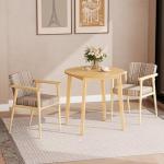 HOOBRO Bamboo Dining Table, Round Dining Table for 2, 27.5" Kitchen Table for Small Space, Writing Table, Easy to Assemble, for Dining Room, Living Room, Office, Kitchen, Apartment, Natural YL71CZ01G1