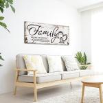 KREATIVE ARTS Large Home Family Wall Decor Rustic Home Sign Inspirational Quotes - Where Life Begins & Love Never Ends Canvas Wall Art Prints for Bedroom Living Room Kitchen 20x48 Inches