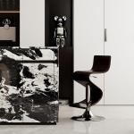 Adjustable Height Bar Stool Chair Black Italian Minimalist Modern Bar Stools Designer Unique Sedie Da Pranzo Home Furniture