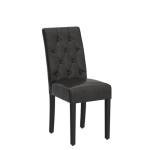 Yaheetech Upholstered Dining Chairs Set of 2 Modern Leather Parsons Kitchen Chairs with Button Tufted High Back and Solid Wood Legs and for Dining Room/Living Room/Restaurant, Brown