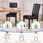 Yaheetech Upholstered Dining Chairs Set of 2 Modern Leather Parsons Kitchen Chairs with Button Tufted High Back and Solid Wood Legs and for Dining Room/Living Room/Restaurant, Brown