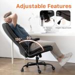 NEO CHAIR Ergonomic Office Desk Gaming Computer Chair Executive High Back Support Flip-up Arms Adjustable Height Swivel Rolling Wheels Comfy PU Leather for Home (Black)