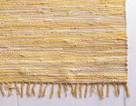 Unique Loom Chindi Cotton Collection Soft Hand Woven Natural Fiber Striped Area Rug, 8 ft x 10 ft, Yellow/Ivory