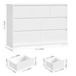 FACBOTALL Dresser for Bedroom, Modern White Dresser, Wood Chest of Drawers Nursery Dressers, with Storage, 7 Drawer Double with Handle Free, Large Storage Organizer for Living Room,White