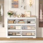 FACBOTALL Dresser for Bedroom, Modern White Dresser, Wood Chest of Drawers Nursery Dressers, with Storage, 7 Drawer Double with Handle Free, Large Storage Organizer for Living Room,White