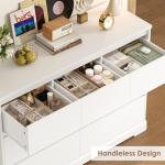 FACBOTALL Dresser for Bedroom, Modern White Dresser, Wood Chest of Drawers Nursery Dressers, with Storage, 7 Drawer Double with Handle Free, Large Storage Organizer for Living Room,White